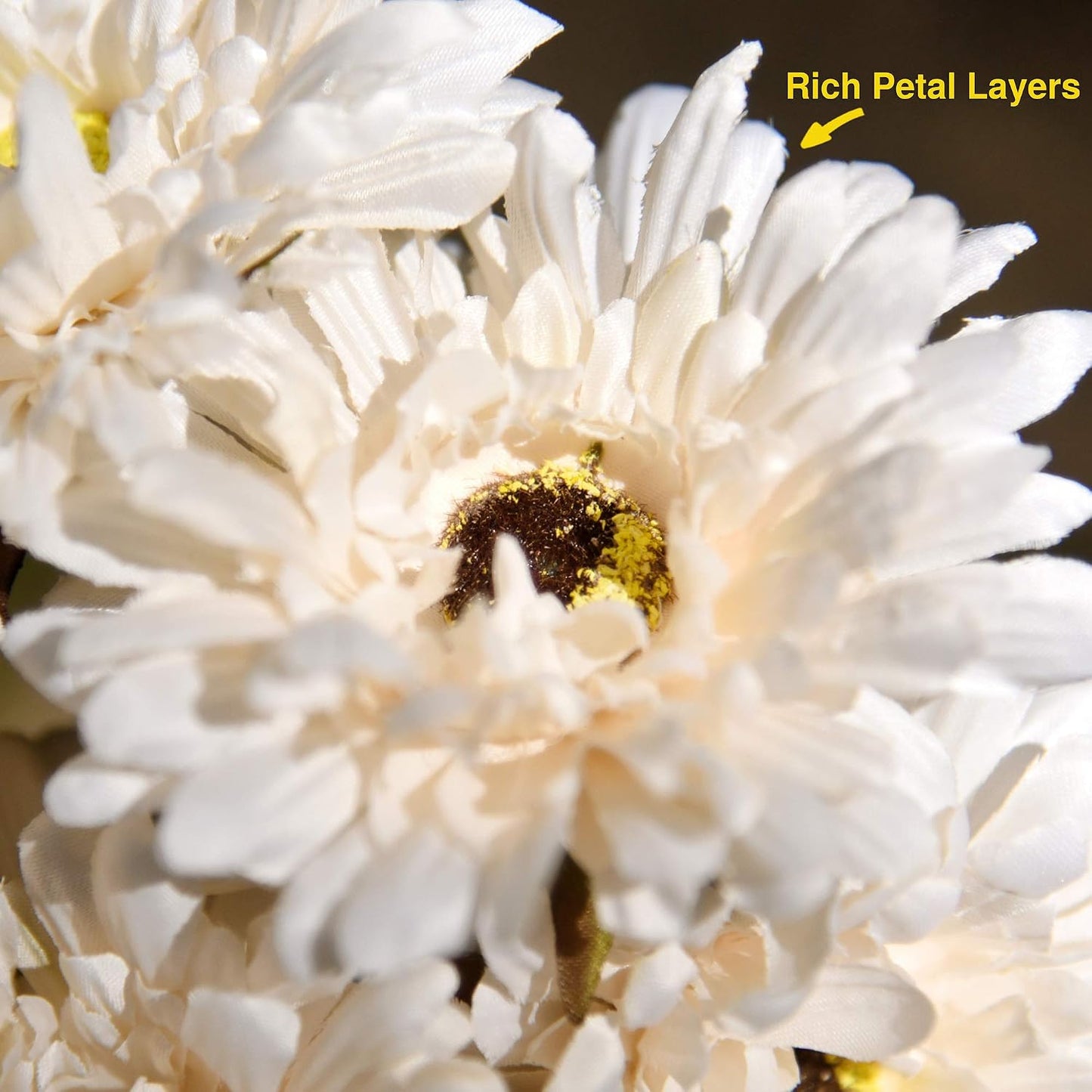 Real Touch Gerbera Daisy Artificial Flowers Arrangement & Wedding Bouquet (7 Floral Stems, Tuscany Yellow)