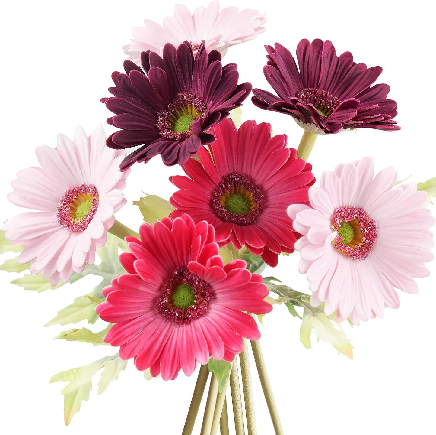 Real Touch Gerbera Daisy Artificial Flowers Arrangement & Wedding Bouquet (7 Floral Stems, Tuscany Yellow)