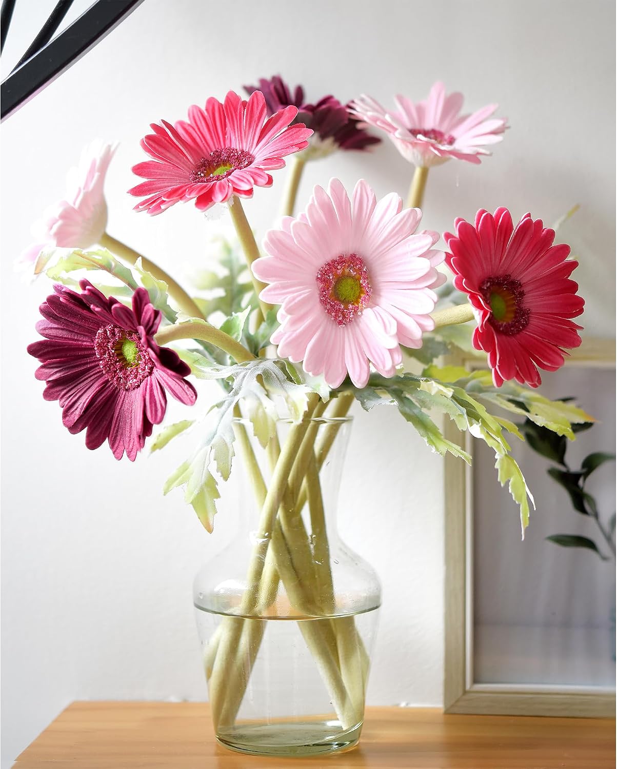 Real Touch Gerbera Daisy Artificial Flowers Arrangement & Wedding Bouquet (7 Floral Stems, Tuscany Yellow)