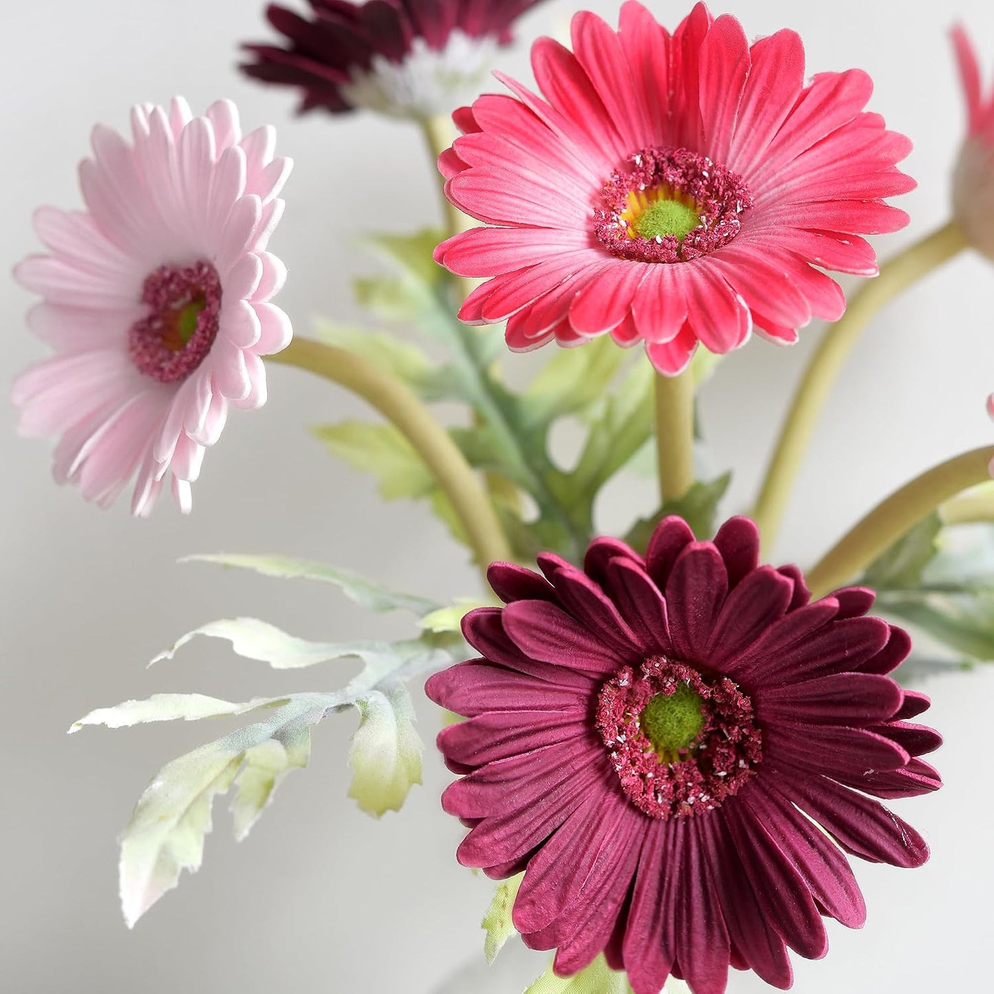 Real Touch Gerbera Daisy Artificial Flowers Arrangement & Wedding Bouquet (7 Floral Stems, Tuscany Yellow)