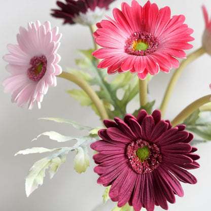 Real Touch Gerbera Daisy Artificial Flowers Arrangement & Wedding Bouquet (7 Floral Stems, Tuscany Yellow)