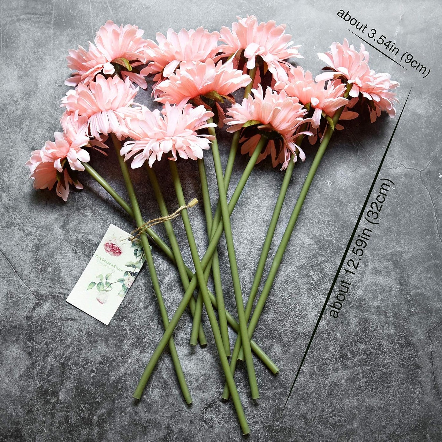 Real Touch Gerbera Daisy Artificial Flowers Arrangement & Wedding Bouquet (7 Floral Stems, Tuscany Yellow)
