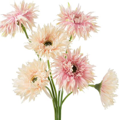Real Touch Gerbera Daisy Artificial Flowers Arrangement & Wedding Bouquet (7 Floral Stems, Tuscany Yellow)