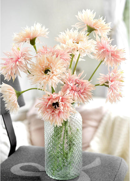 Real Touch Gerbera Daisy Artificial Flowers Arrangement & Wedding Bouquet (7 Floral Stems, Tuscany Yellow)