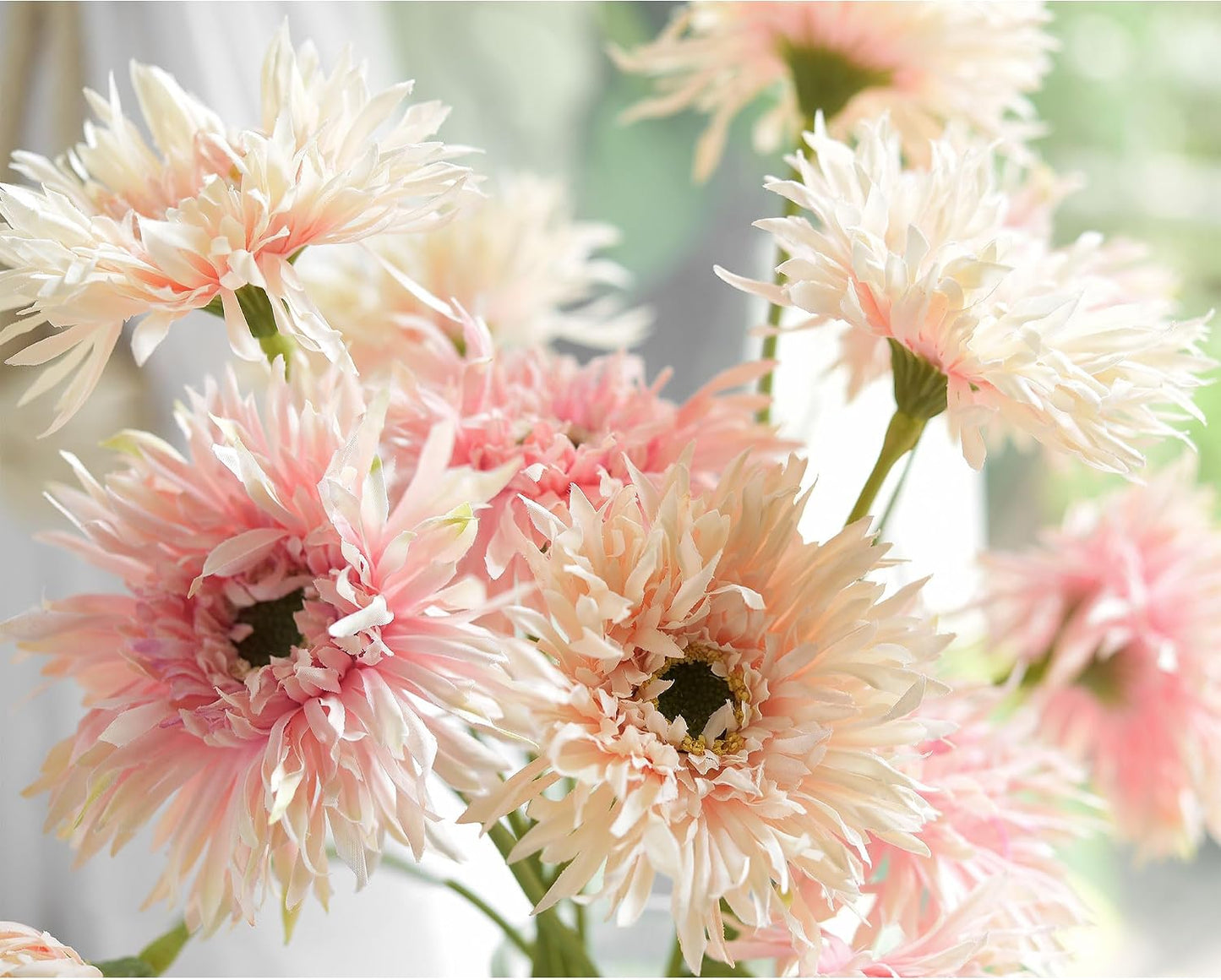Real Touch Gerbera Daisy Artificial Flowers Arrangement & Wedding Bouquet (7 Floral Stems, Tuscany Yellow)