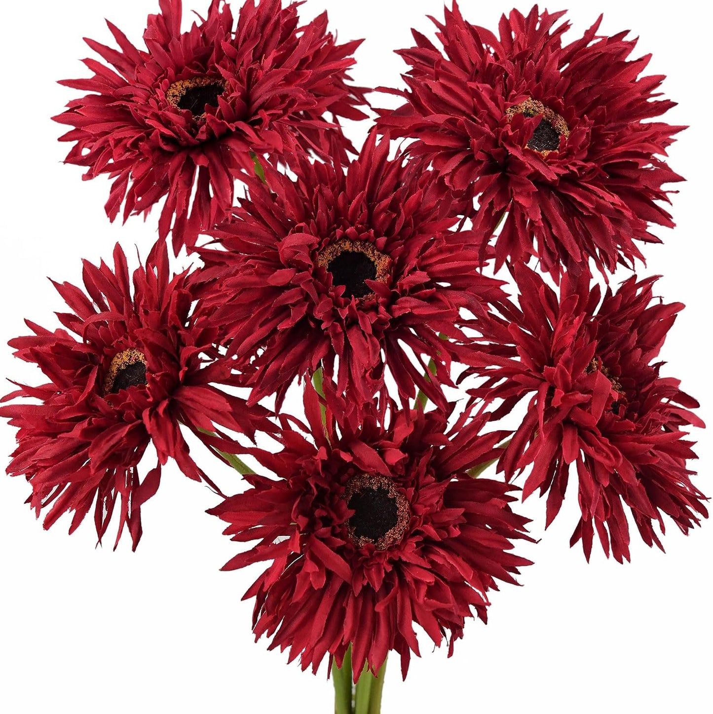Real Touch Gerbera Daisy Artificial Flowers Arrangement & Wedding Bouquet (7 Floral Stems, Tuscany Yellow)