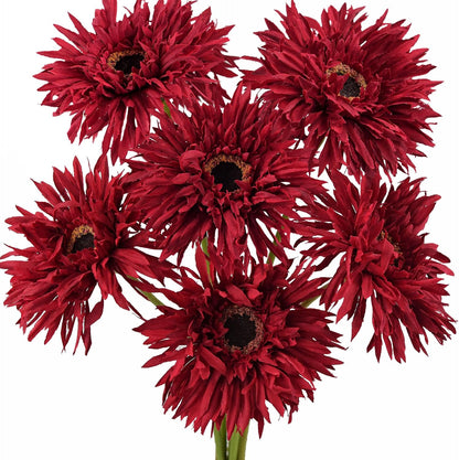 Real Touch Gerbera Daisy Artificial Flowers Arrangement & Wedding Bouquet (7 Floral Stems, Tuscany Yellow)