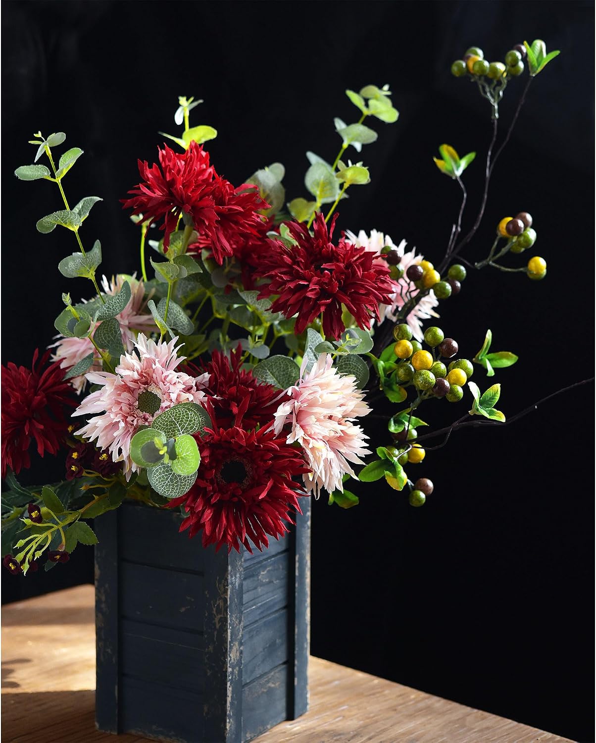 Real Touch Gerbera Daisy Artificial Flowers Arrangement & Wedding Bouquet (7 Floral Stems, Tuscany Yellow)