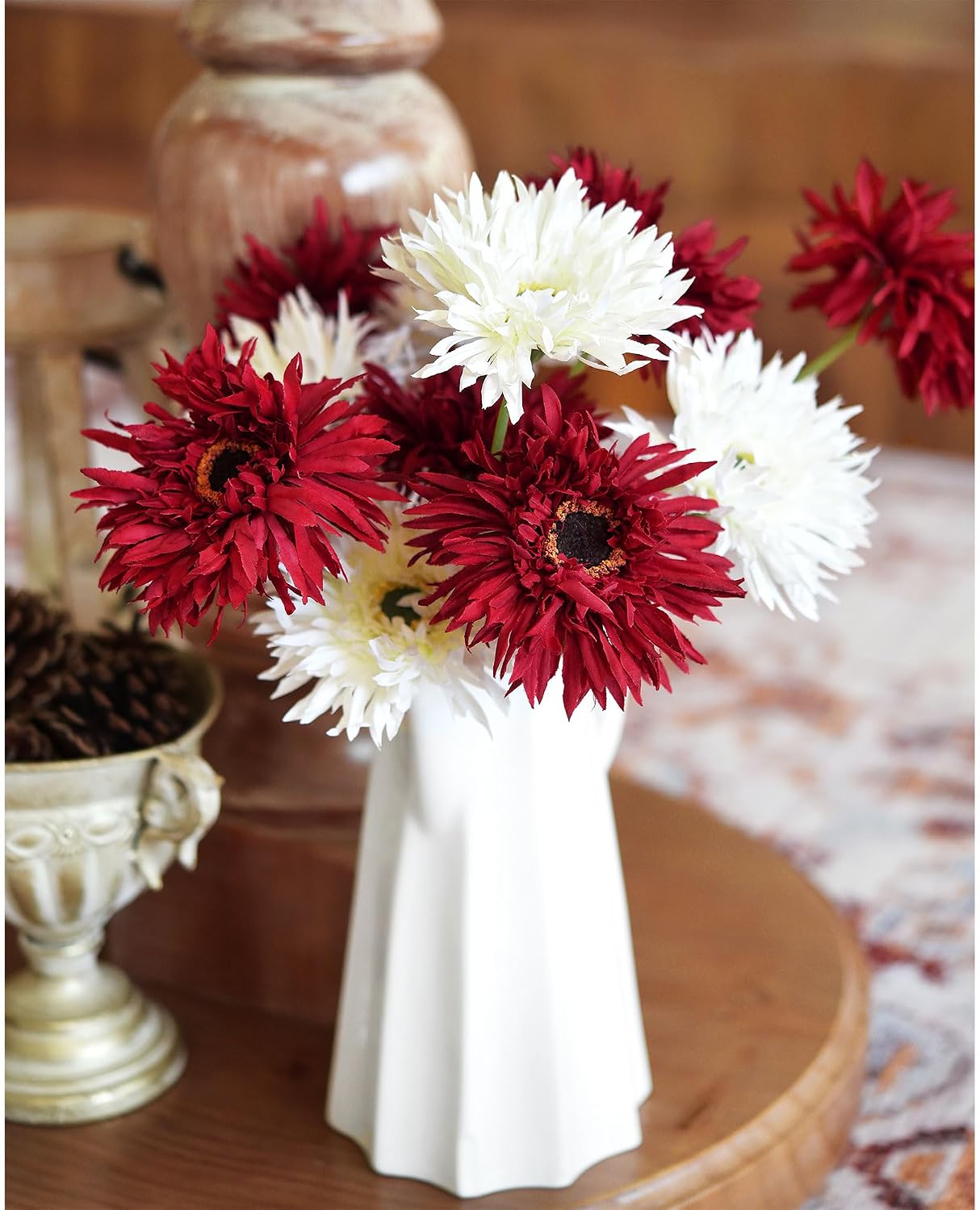 Real Touch Gerbera Daisy Artificial Flowers Arrangement & Wedding Bouquet (7 Floral Stems, Tuscany Yellow)