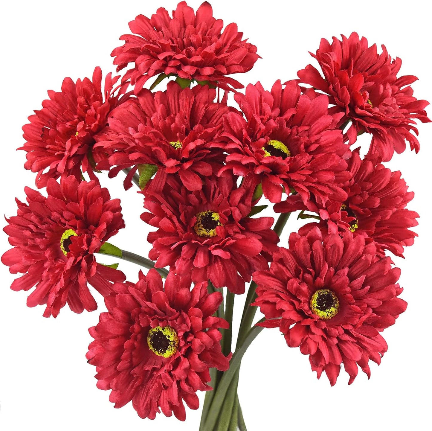 Real Touch Gerbera Daisy Artificial Flowers Arrangement & Wedding Bouquet (7 Floral Stems, Tuscany Yellow)