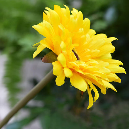 Real Touch Gerbera Daisy Artificial Flowers Arrangement & Wedding Bouquet (7 Floral Stems, Tuscany Yellow)