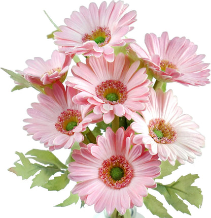 Real Touch Gerbera Daisy Artificial Flowers Arrangement & Wedding Bouquet (7 Floral Stems, Tuscany Yellow)
