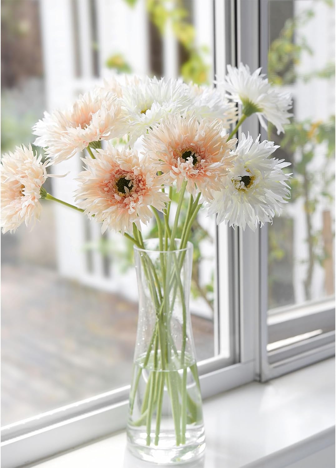 Real Touch Gerbera Daisy Artificial Flowers Arrangement & Wedding Bouquet (7 Floral Stems, Tuscany Yellow)