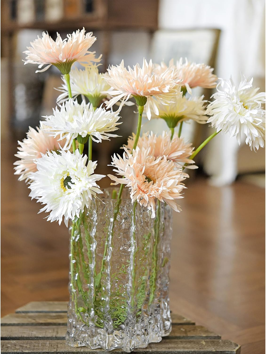 Real Touch Gerbera Daisy Artificial Flowers Arrangement & Wedding Bouquet (7 Floral Stems, Tuscany Yellow)