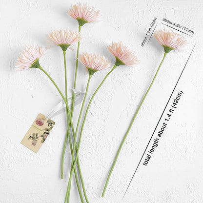 Real Touch Gerbera Daisy Artificial Flowers Arrangement & Wedding Bouquet (7 Floral Stems, Tuscany Yellow)