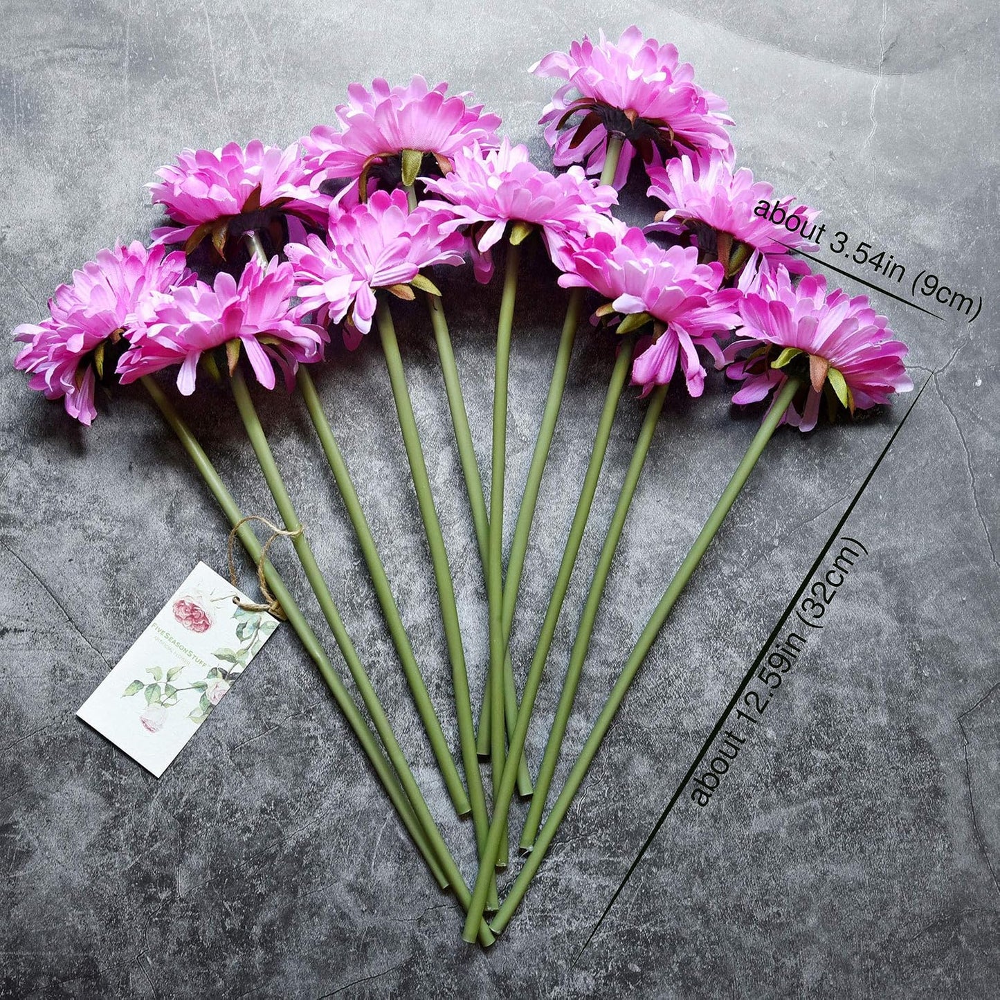 Real Touch Gerbera Daisy Artificial Flowers Arrangement & Wedding Bouquet (7 Floral Stems, Tuscany Yellow)