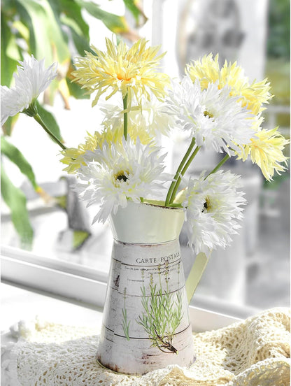 Real Touch Gerbera Daisy Artificial Flowers Arrangement & Wedding Bouquet (7 Floral Stems, Tuscany Yellow)