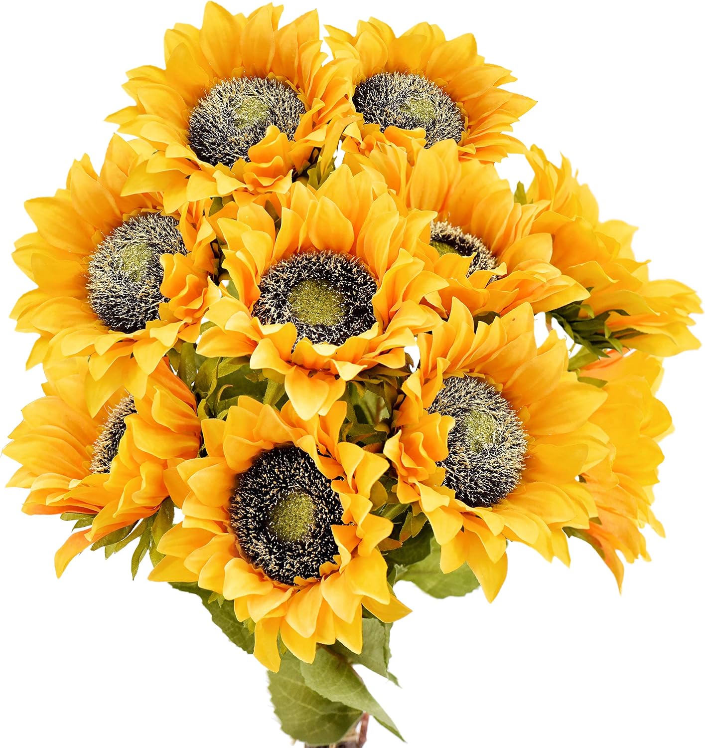 Real Touch Gerbera Daisy Artificial Flowers Arrangement & Wedding Bouquet (7 Floral Stems, Tuscany Yellow)