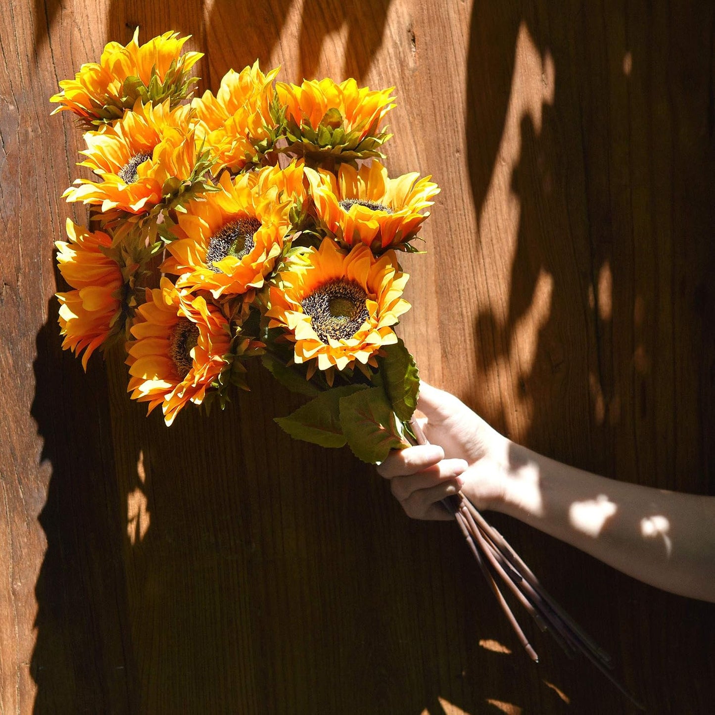Real Touch Gerbera Daisy Artificial Flowers Arrangement & Wedding Bouquet (7 Floral Stems, Tuscany Yellow)