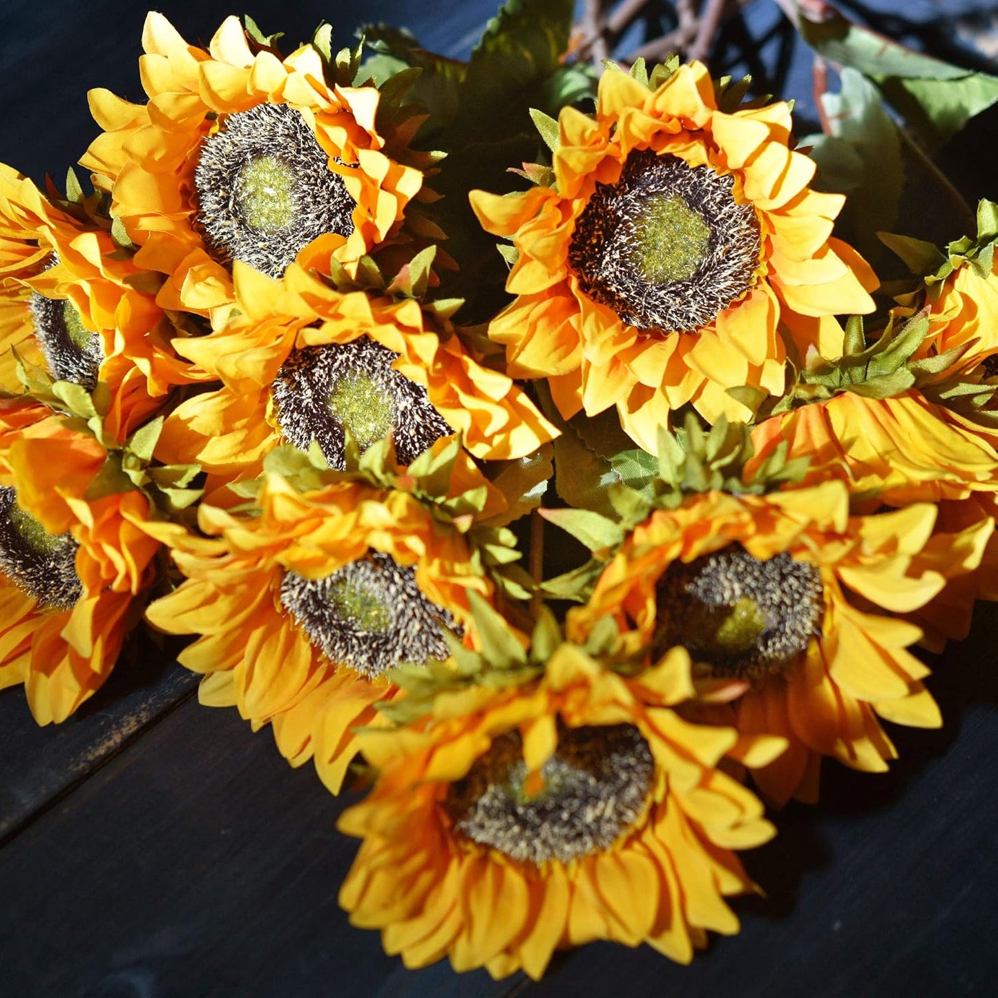 Real Touch Gerbera Daisy Artificial Flowers Arrangement & Wedding Bouquet (7 Floral Stems, Tuscany Yellow)