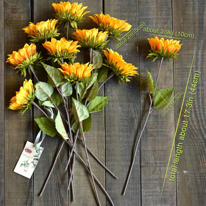 Real Touch Gerbera Daisy Artificial Flowers Arrangement & Wedding Bouquet (7 Floral Stems, Tuscany Yellow)