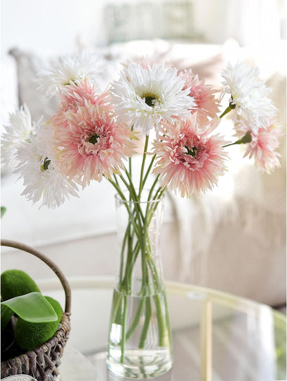 Real Touch Gerbera Daisy Artificial Flowers Arrangement & Wedding Bouquet (7 Floral Stems, Tuscany Yellow)
