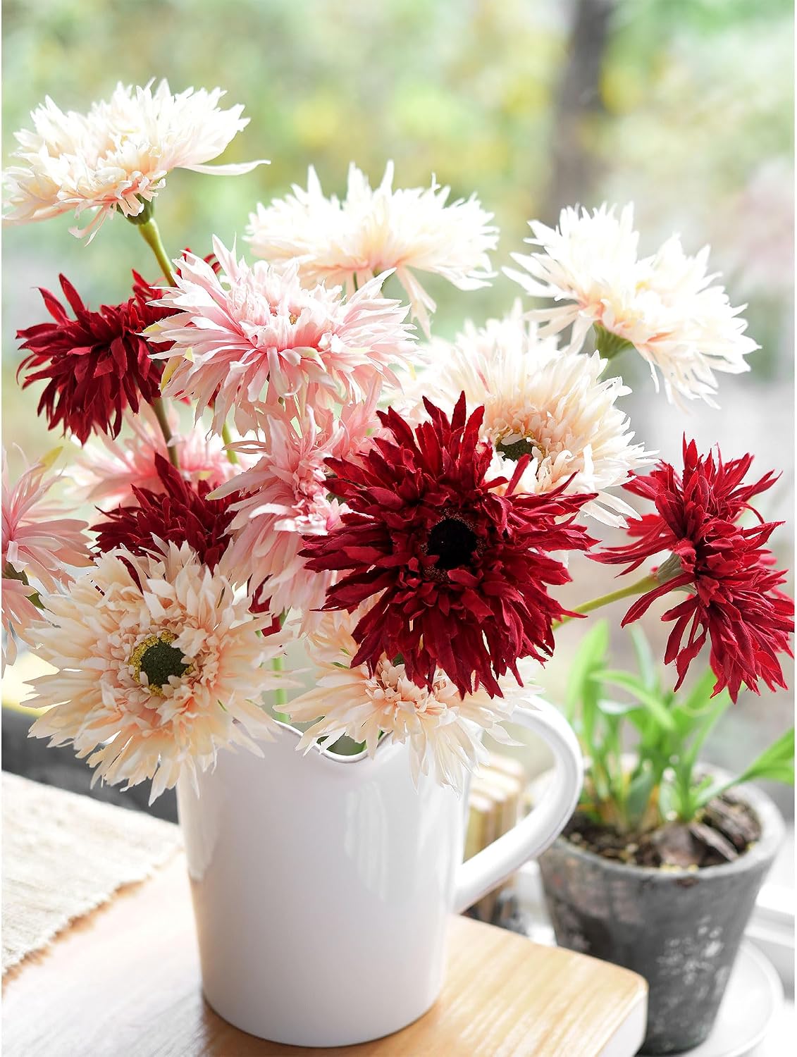 Real Touch Gerbera Daisy Artificial Flowers Arrangement & Wedding Bouquet (7 Floral Stems, Tuscany Yellow)