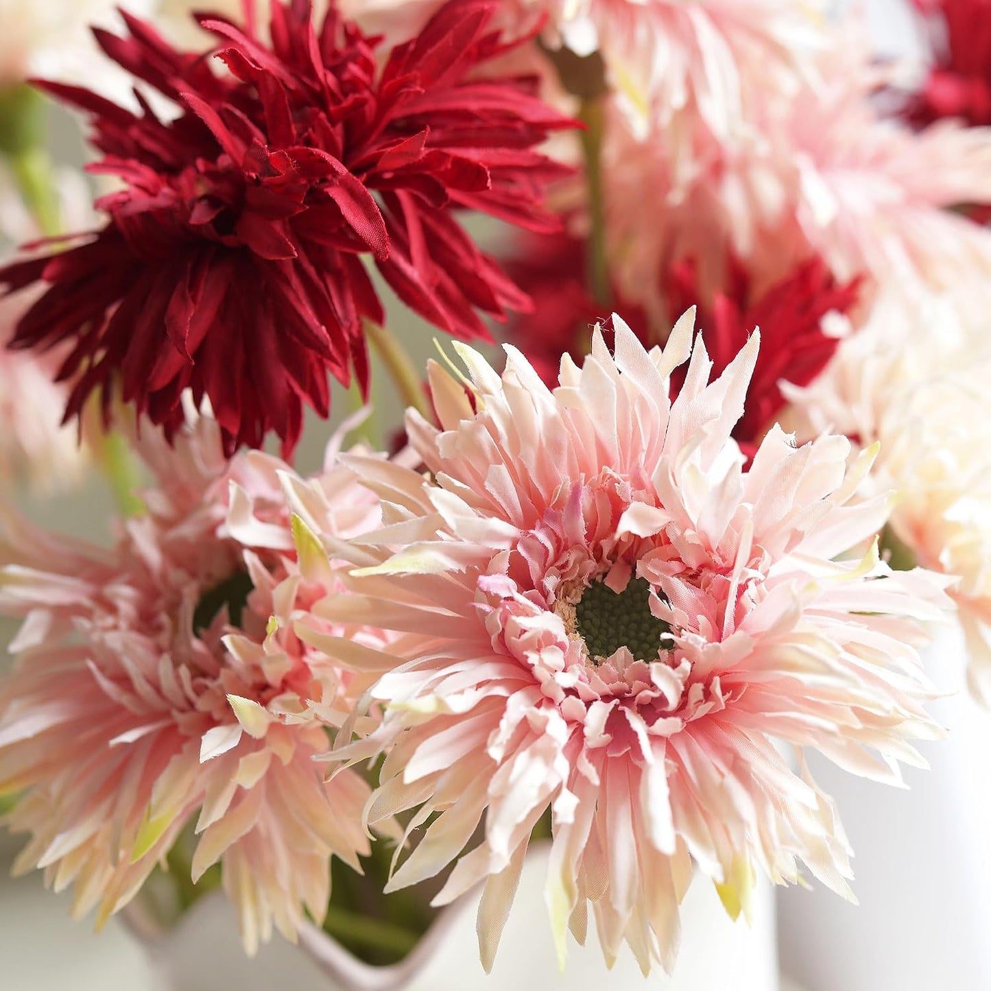 Real Touch Gerbera Daisy Artificial Flowers Arrangement & Wedding Bouquet (7 Floral Stems, Tuscany Yellow)