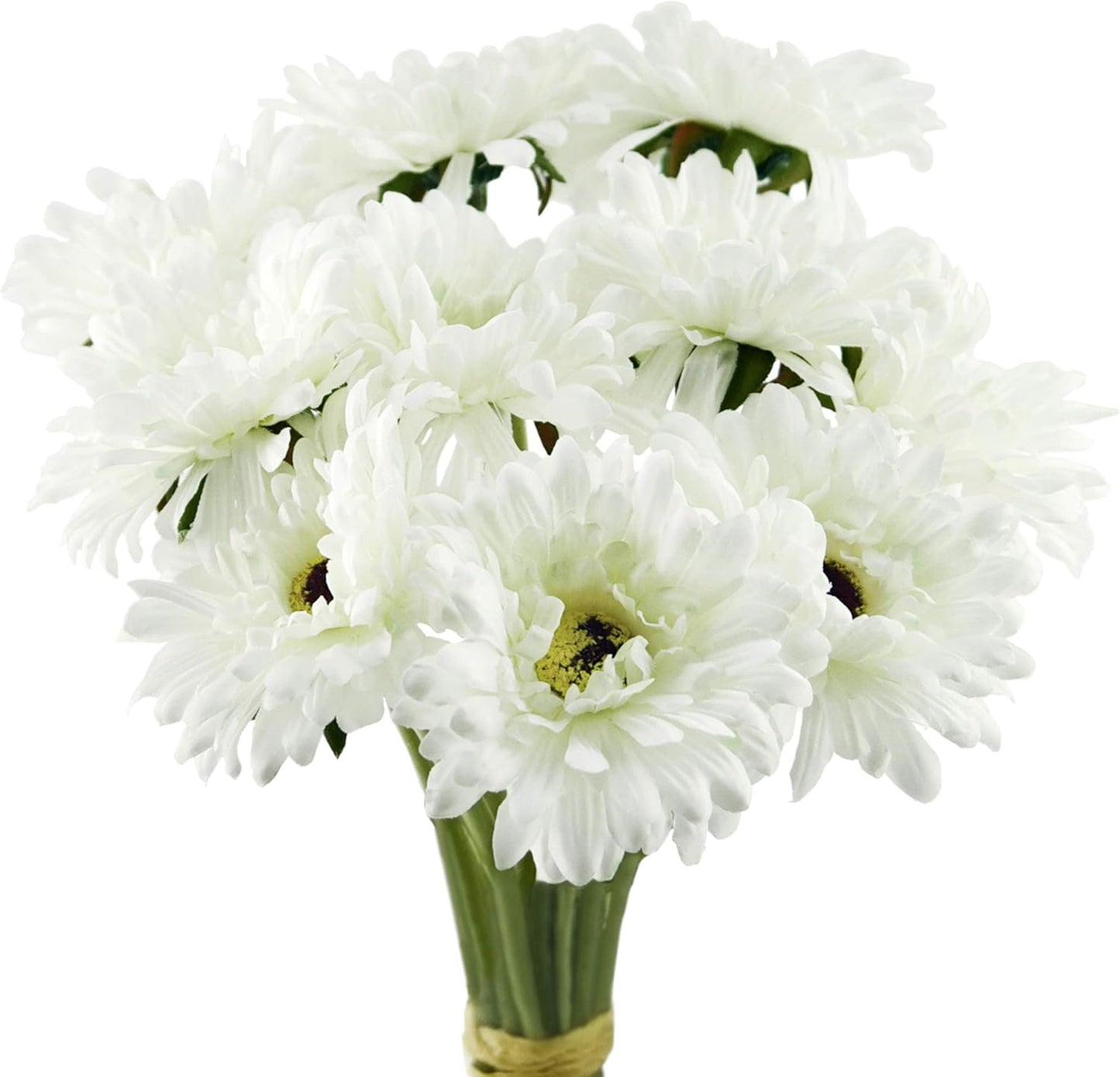 Real Touch Gerbera Daisy Artificial Flowers Arrangement & Wedding Bouquet (7 Floral Stems, Tuscany Yellow)