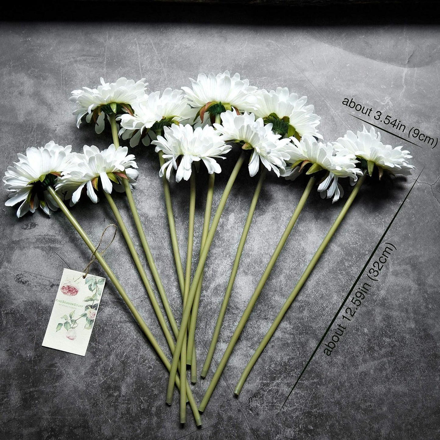 Real Touch Gerbera Daisy Artificial Flowers Arrangement & Wedding Bouquet (7 Floral Stems, Tuscany Yellow)