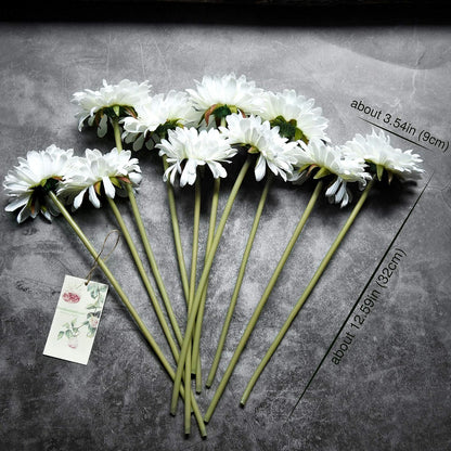 Real Touch Gerbera Daisy Artificial Flowers Arrangement & Wedding Bouquet (7 Floral Stems, Tuscany Yellow)