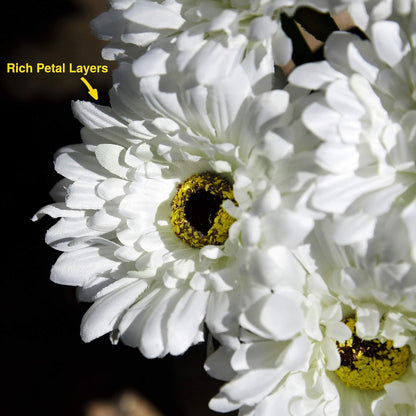 Real Touch Gerbera Daisy Artificial Flowers Arrangement & Wedding Bouquet (7 Floral Stems, Tuscany Yellow)