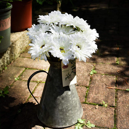 Real Touch Gerbera Daisy Artificial Flowers Arrangement & Wedding Bouquet (7 Floral Stems, Tuscany Yellow)