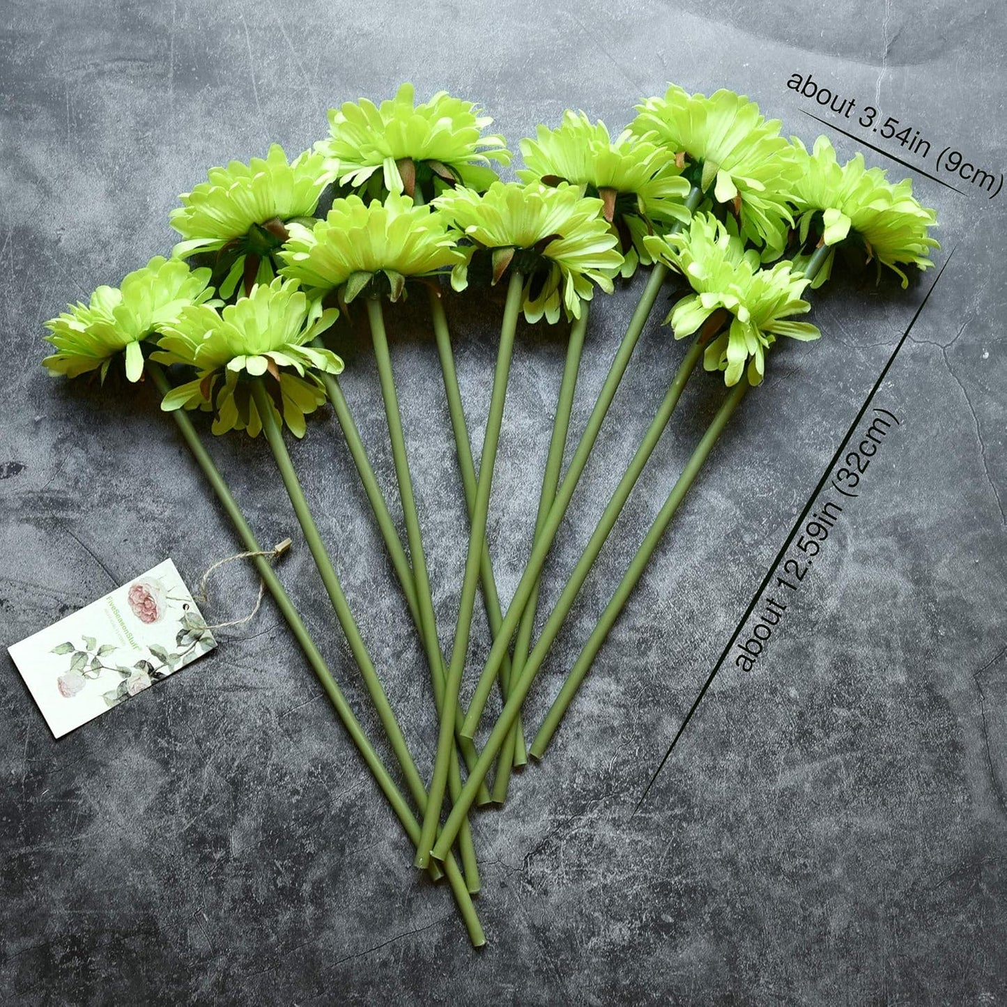 Real Touch Gerbera Daisy Artificial Flowers Arrangement & Wedding Bouquet (7 Floral Stems, Tuscany Yellow)