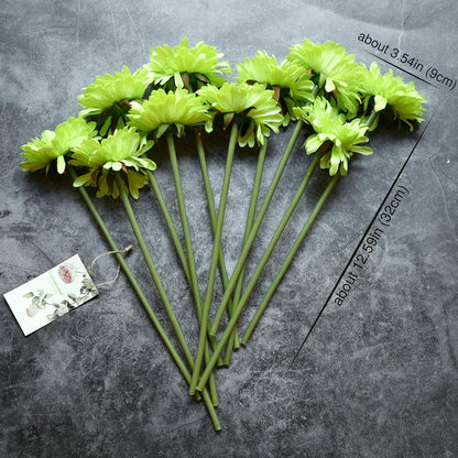 Real Touch Gerbera Daisy Artificial Flowers Arrangement & Wedding Bouquet (7 Floral Stems, Tuscany Yellow)