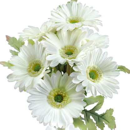 Real Touch Gerbera Daisy Artificial Flowers Arrangement & Wedding Bouquet (7 Floral Stems, Tuscany Yellow)