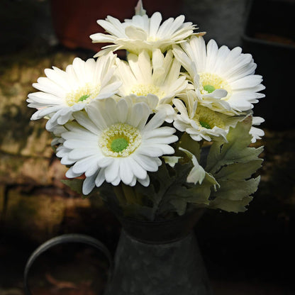 Real Touch Gerbera Daisy Artificial Flowers Arrangement & Wedding Bouquet (7 Floral Stems, Tuscany Yellow)