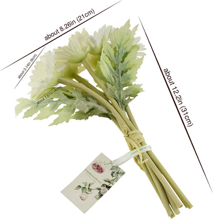 Real Touch Gerbera Daisy Artificial Flowers Arrangement & Wedding Bouquet (7 Floral Stems, Tuscany Yellow)