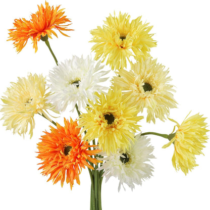 Real Touch Gerbera Daisy Artificial Flowers Arrangement & Wedding Bouquet (7 Floral Stems, Tuscany Yellow)