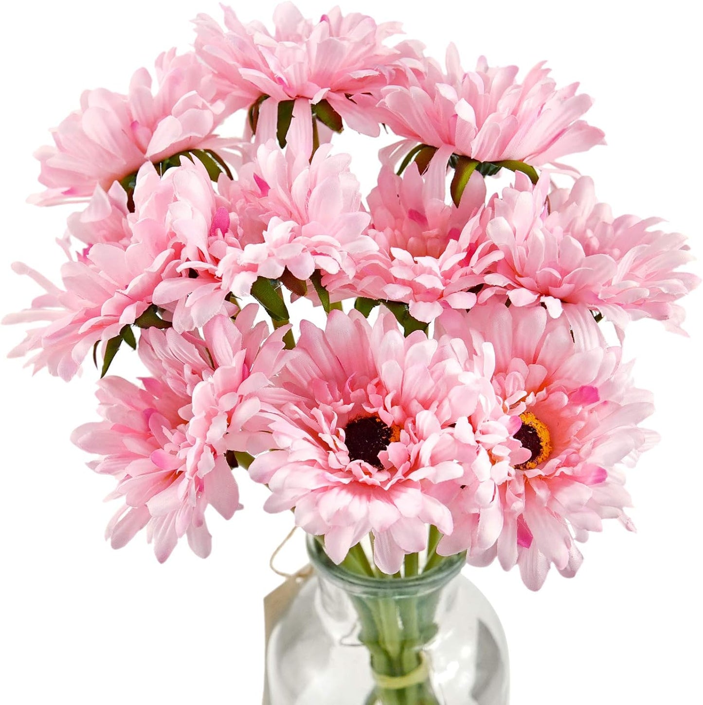 Real Touch Gerbera Daisy Artificial Flowers Arrangement & Wedding Bouquet (7 Floral Stems, Tuscany Yellow)
