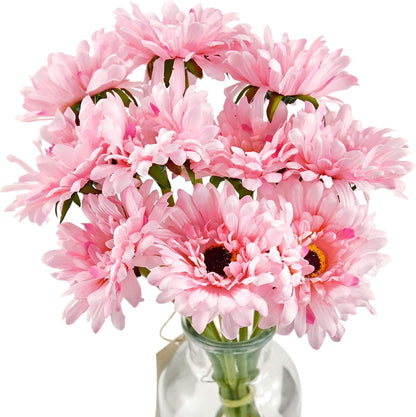 Real Touch Gerbera Daisy Artificial Flowers Arrangement & Wedding Bouquet (7 Floral Stems, Tuscany Yellow)