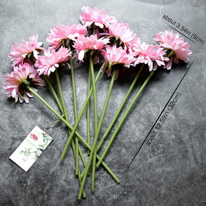 Real Touch Gerbera Daisy Artificial Flowers Arrangement & Wedding Bouquet (7 Floral Stems, Tuscany Yellow)