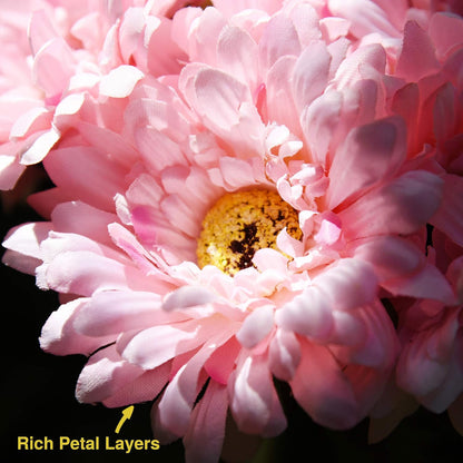 Real Touch Gerbera Daisy Artificial Flowers Arrangement & Wedding Bouquet (7 Floral Stems, Tuscany Yellow)