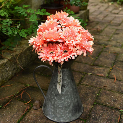 Real Touch Gerbera Daisy Artificial Flowers Arrangement & Wedding Bouquet (7 Floral Stems, Tuscany Yellow)
