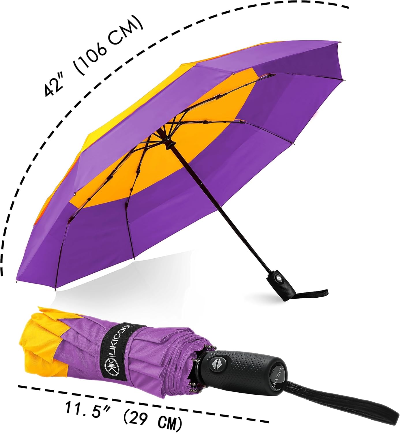 Umbrella Windproof Travel for Rain - Easy Auto Open Close, Durable & Compact Umbrellas, Waterproof Canopy - Backpack, Purse, Portable Umbrella for Travel