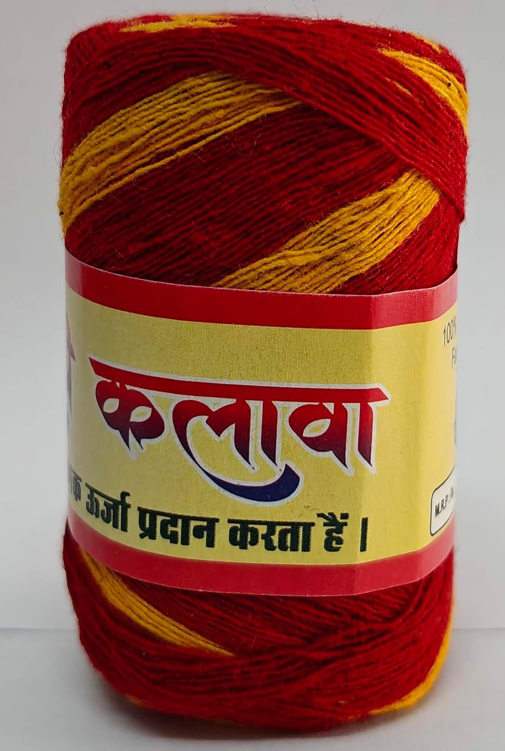 Kalava Moli Mauli Sacred Hindu Ritual Thread – 100% Cotton Red & Yellow Wrist Band for Puja, Havan, and Festivals (Pack of 4 Rolls)