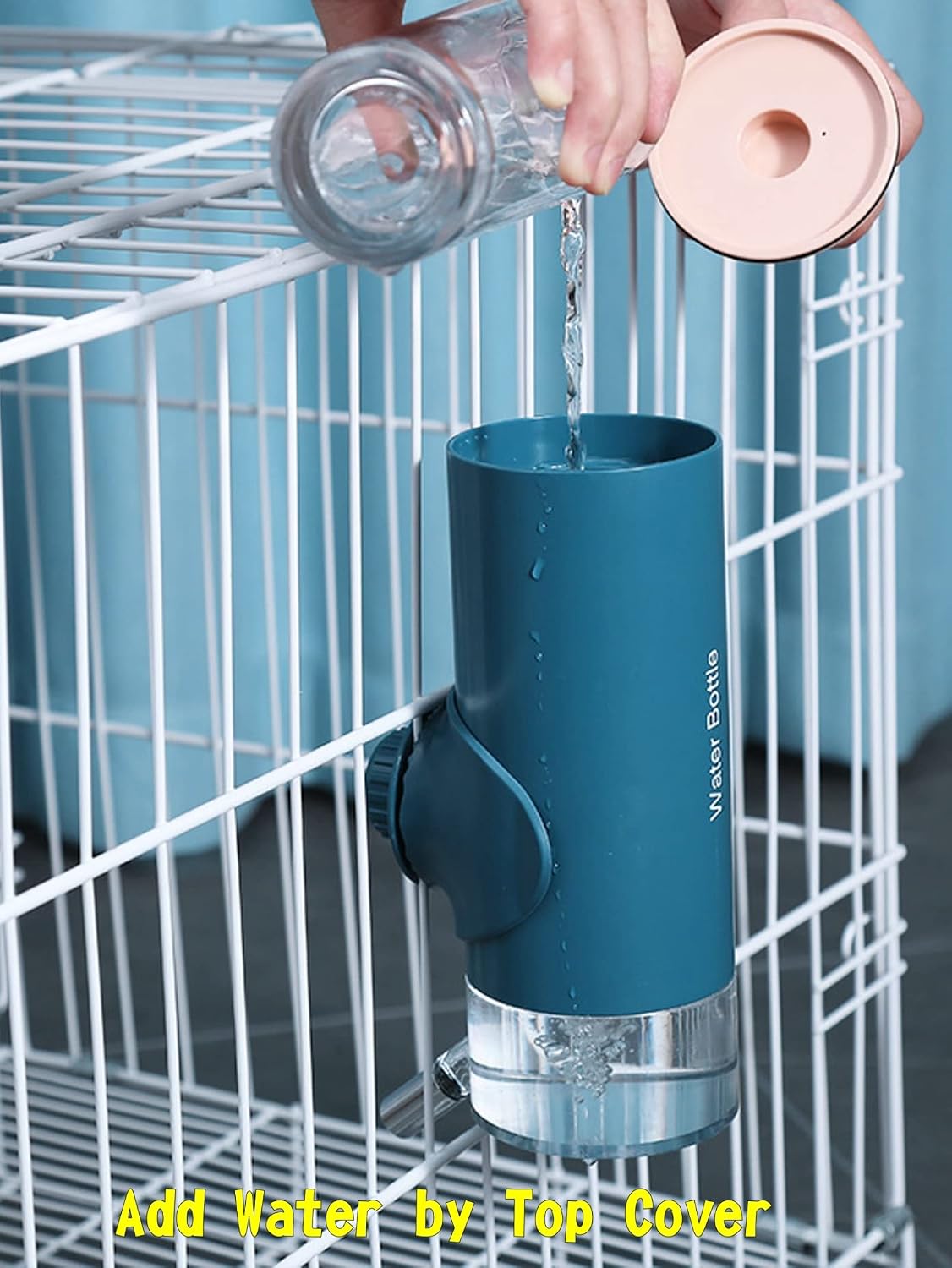 Dog Crate Water Bottle Stainless Steel Leak-Proof Ball 24oz Top Fill Dog Water Dispenser for Cage