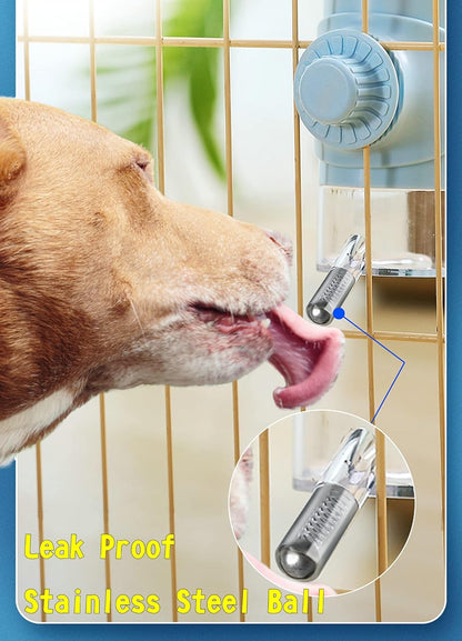 Dog Crate Water Bottle Stainless Steel Leak-Proof Ball 24oz Top Fill Dog Water Dispenser for Cage