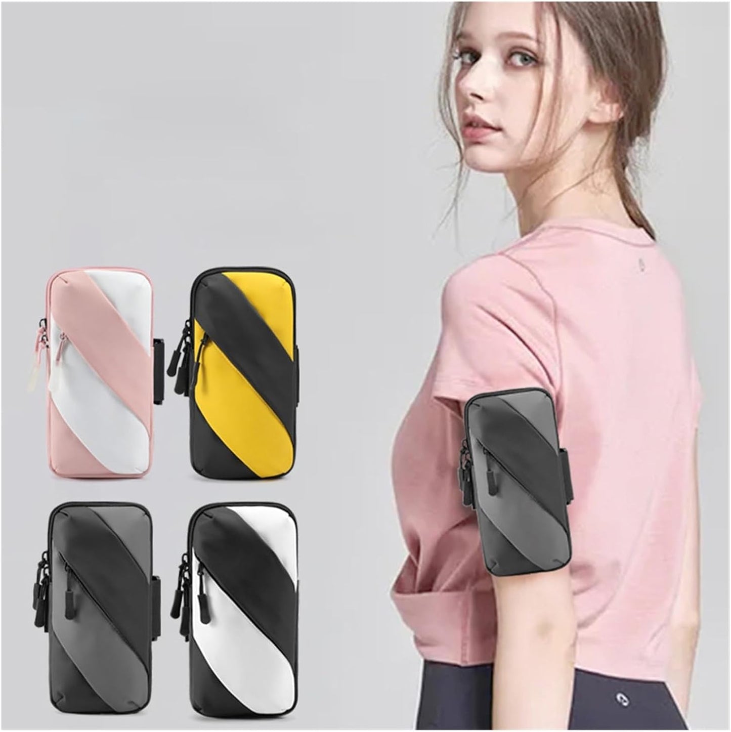 Sports Mobile Phone Case Breathable Waterproof Running Holder Jogging Gym Armband Bag(Yellow)