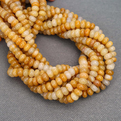 1 Strand Natural 5 * 8mm Yellow Jade Rondelle Beads, Natural Abacus Disk Stone Beads Loose Spacer Gemstone for DIY Bracelet Necklace Jewelry Making